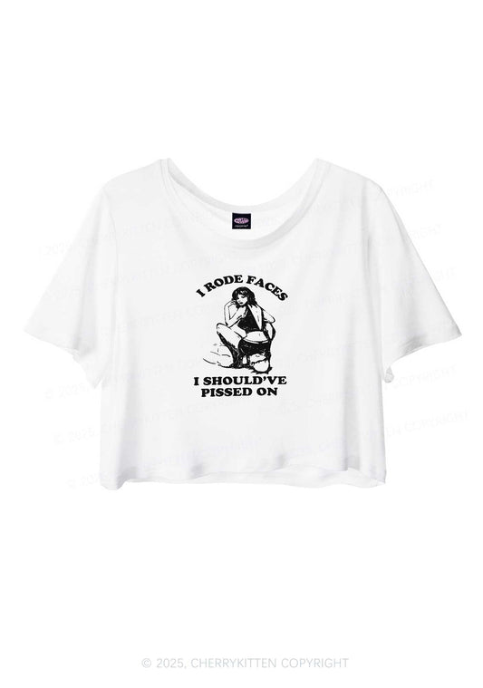 I Rode Faces Y2K Sheer Crop Tee Cherrykitten