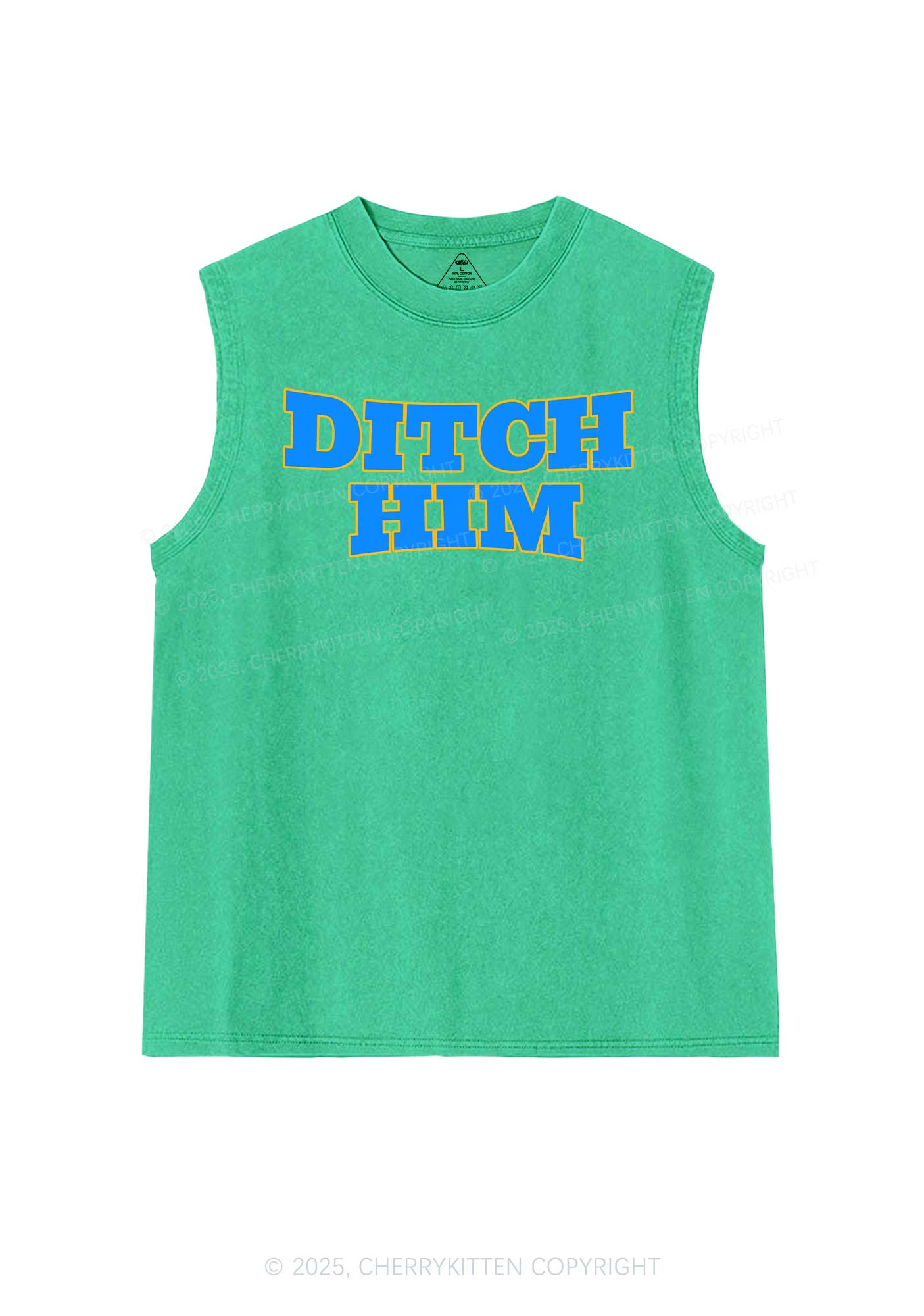 Ditch Him Pride Y2K Washed Muscle Tank Cherrykitten