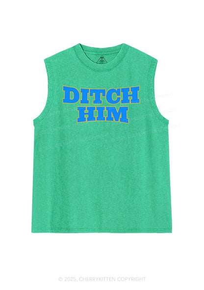 Ditch Him Pride Y2K Washed Muscle Tank Cherrykitten