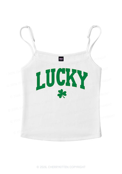 Lucky Shamrock St Patricks Y2K Spaghetti Strap Cami Cherrykitten