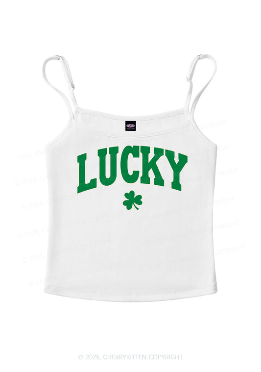 Lucky Shamrock St Patricks Y2K Spaghetti Strap Cami Cherrykitten