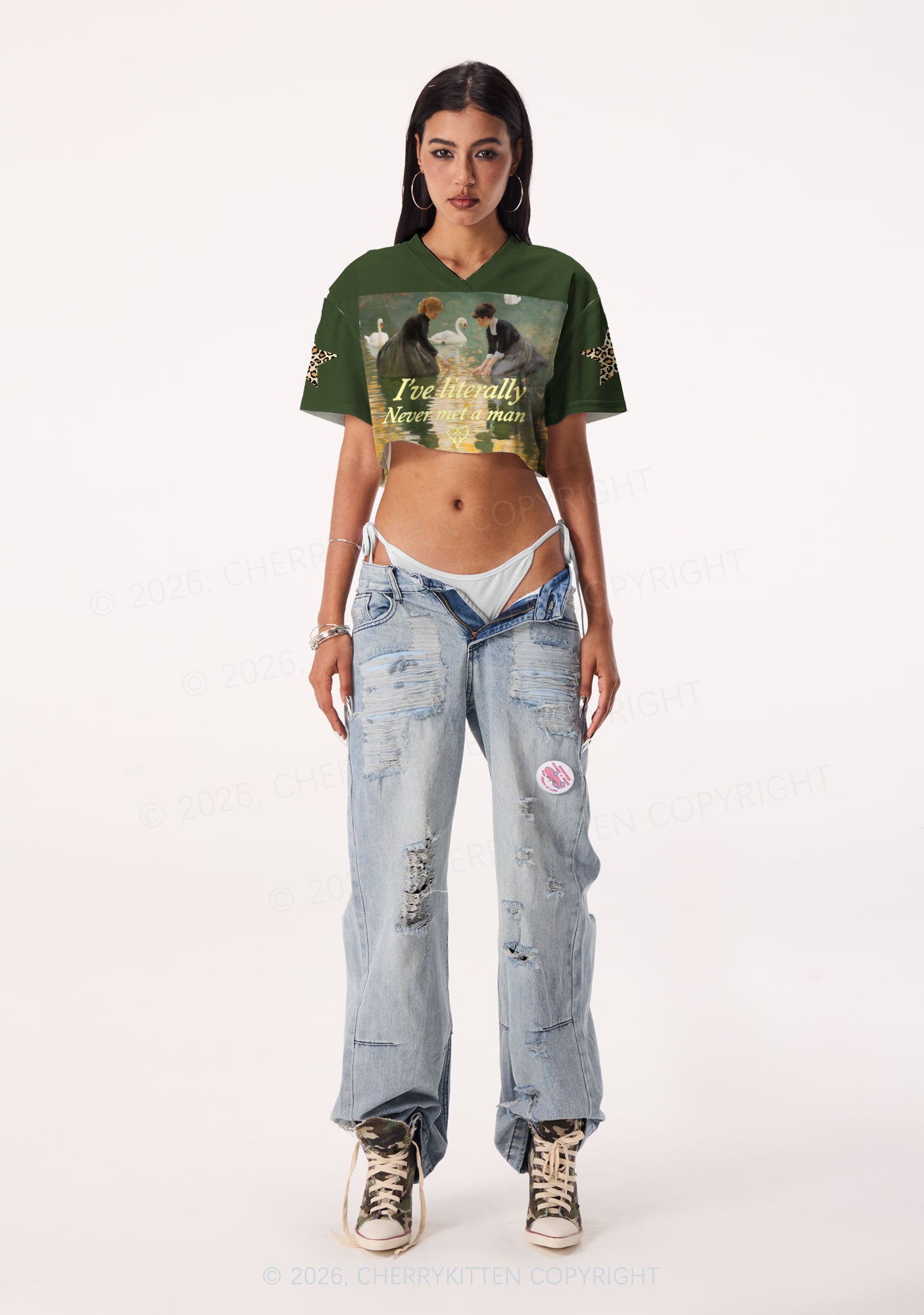 Literally Never Met A Man Pride Y2K Crop Sport Jersey Shirts Cherrykitten