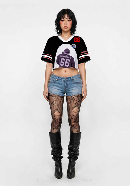 Hockey Player DL Y2K Crop Sport Jersey Shirts Cherrykitten