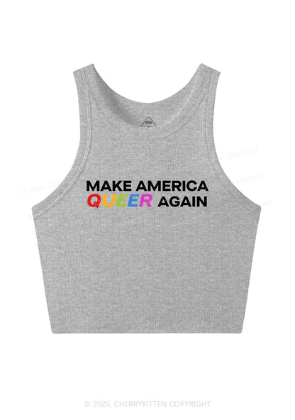 Make America Queer Again Pride Y2K Crop Tank Top Cherrykitten