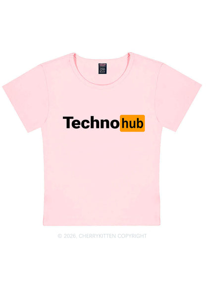 Techno Hub Y2K Baby Tee Cherrykitten