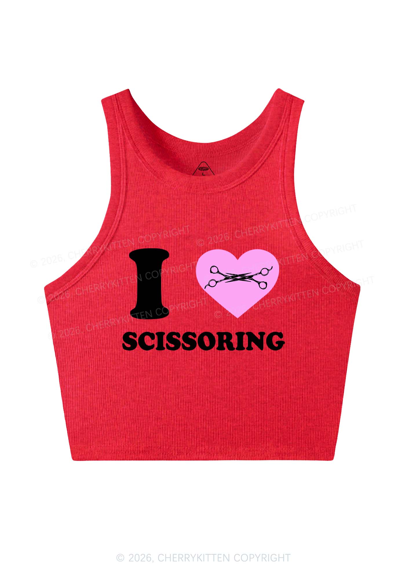 I Love Scissoring Pride Y2K Crop Tank Top Cherrykitten