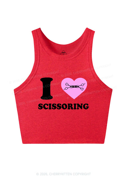 I Love Scissoring Pride Y2K Crop Tank Top Cherrykitten