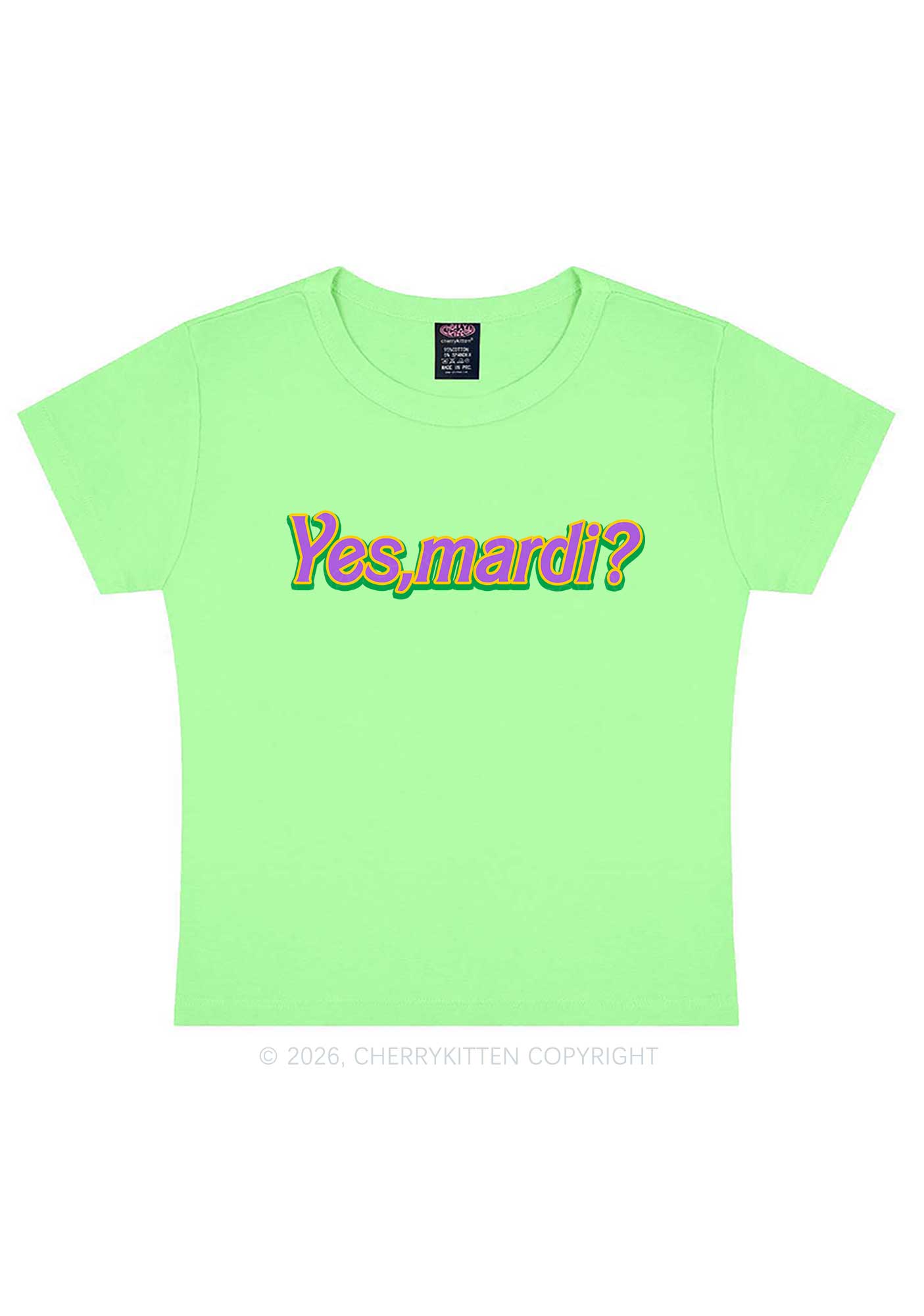 Yes Mardi Y2K Baby Tee Cherrykitten
