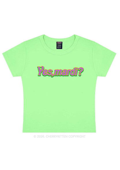 Yes Mardi Y2K Baby Tee Cherrykitten