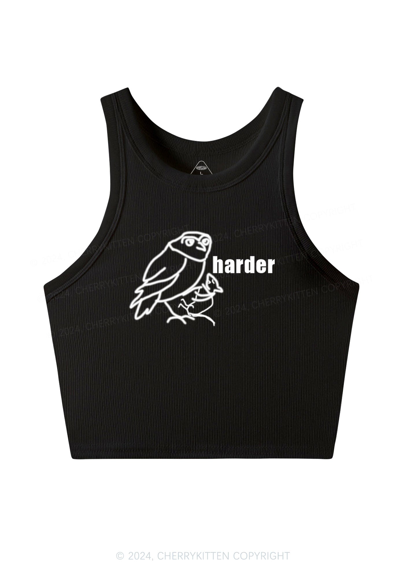 Rats Harder Y2K Crop Tank Top Cherrykitten