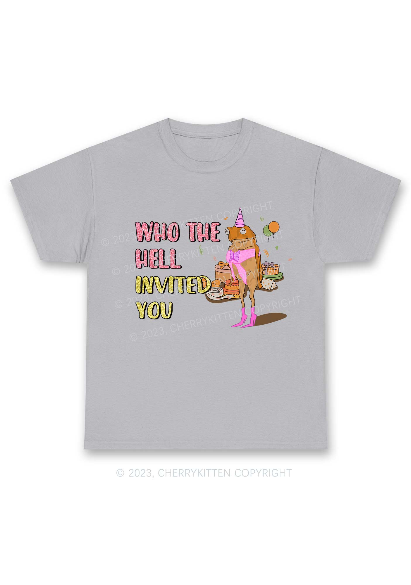 Who Invited You Frog Y2K Chunky Shirt Cherrykitten