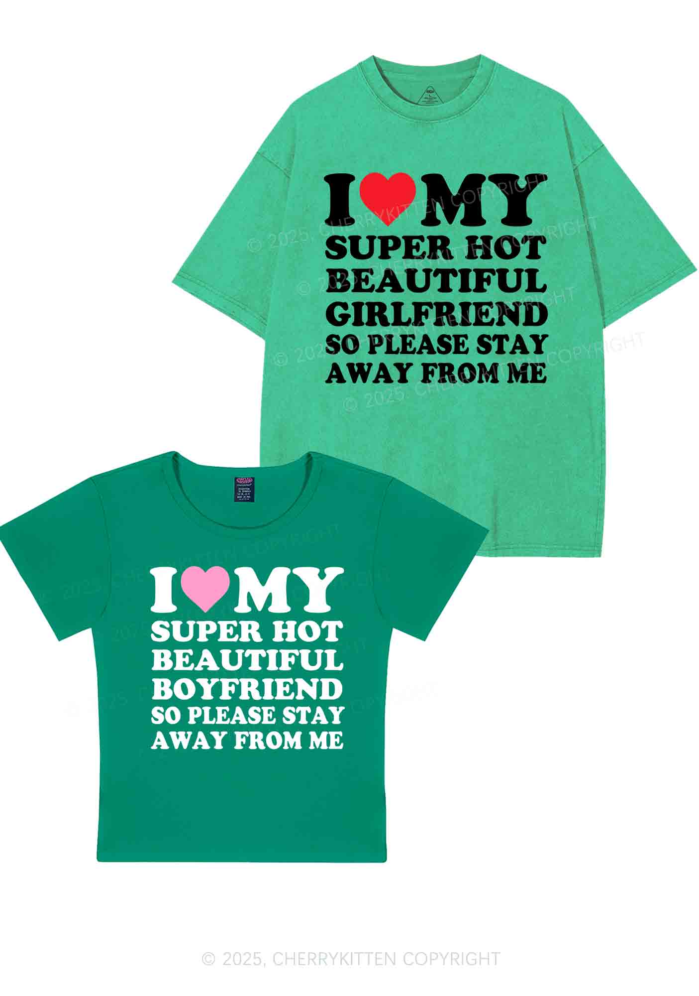 My Super Hot BF GF Y2K Valentine's Day Couple Shirt Cherrykitten