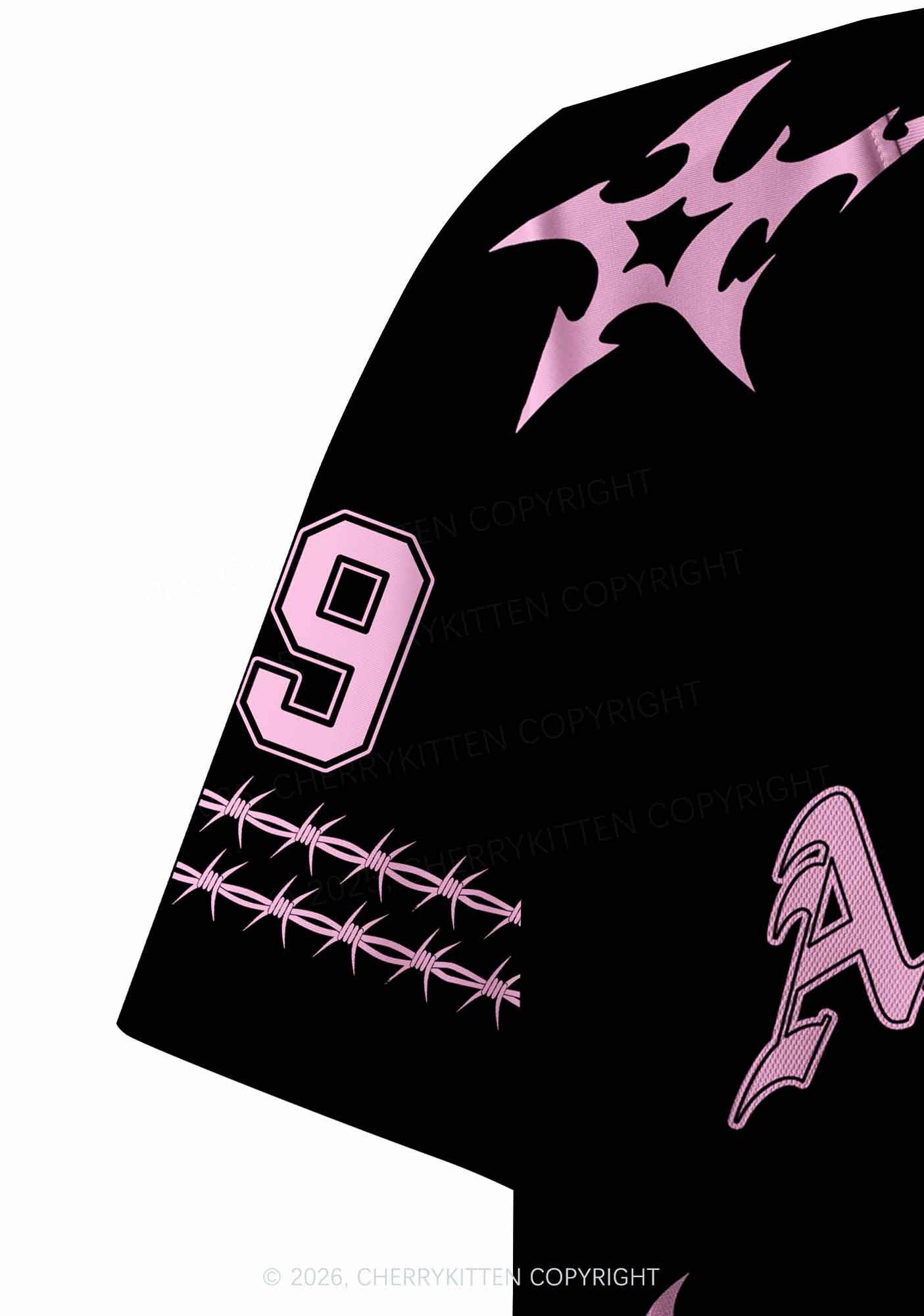 Pink Alpha Male Butterfly Pride Y2K Crop Sport Jersey Shirts Cherrykitten
