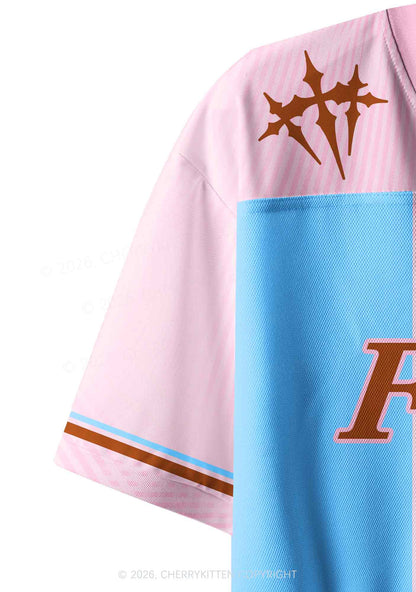 Light Pink Gods Favorite Fag Pride Y2K Crop Sport Jersey Shirts Cherrykitten