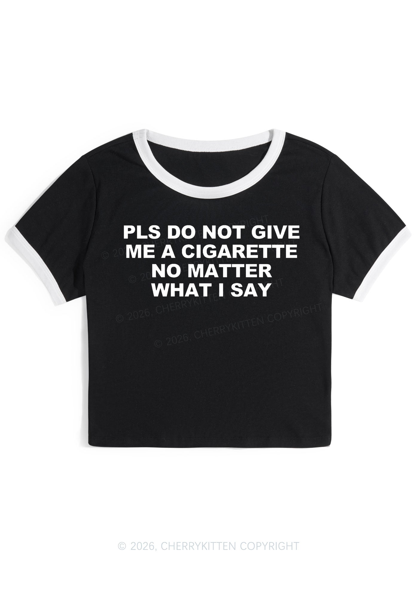 Dont Give Me Cigarette Y2K Ringer Tee Cherrykitten