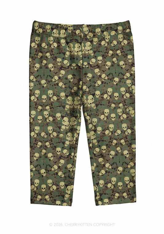 Halloween Camouflage Skull Y2K Print Capri Pants Cherrykitten