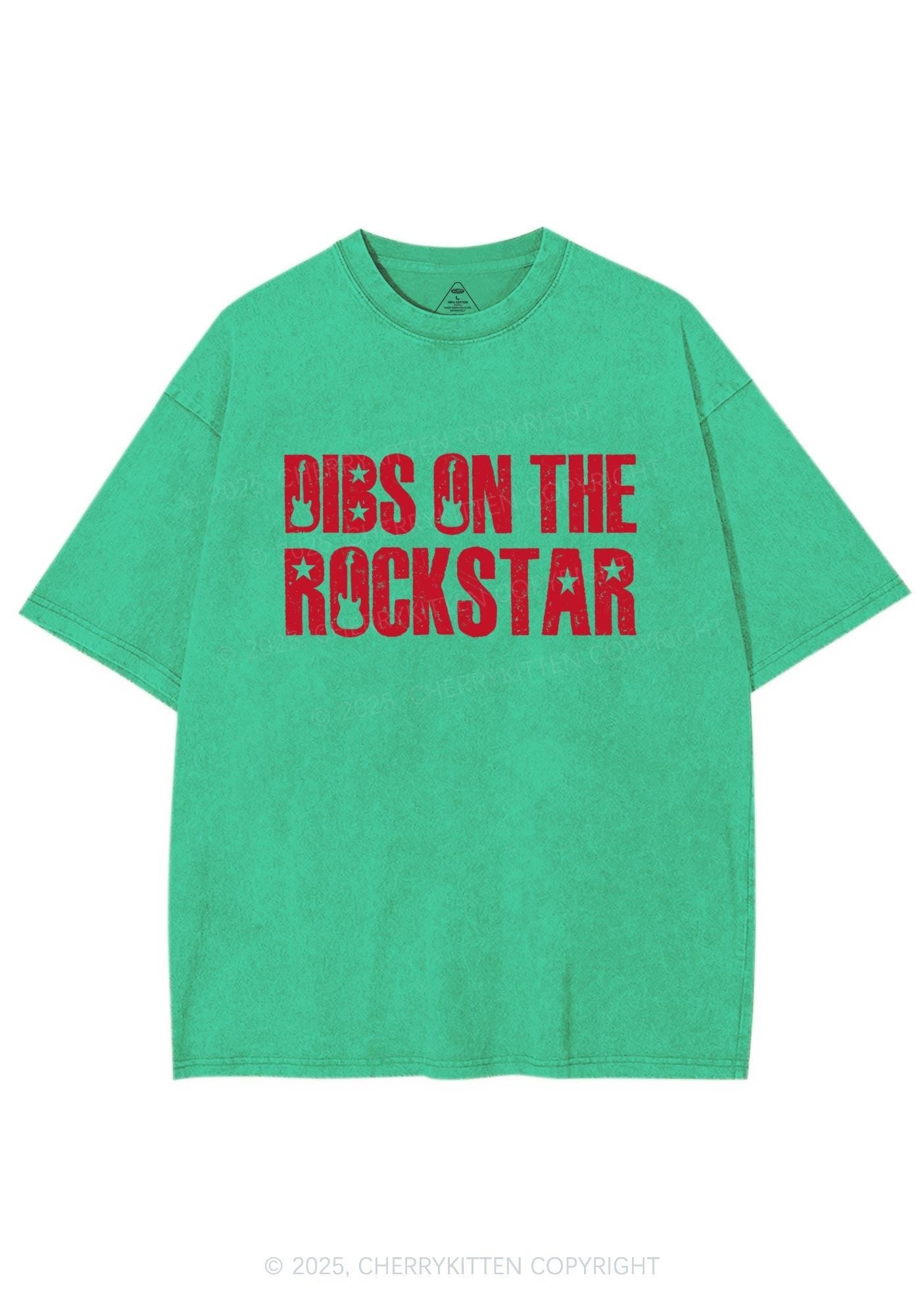 Dibs On The Rockstar Y2K Shirts Washed Tee Cherrykitten