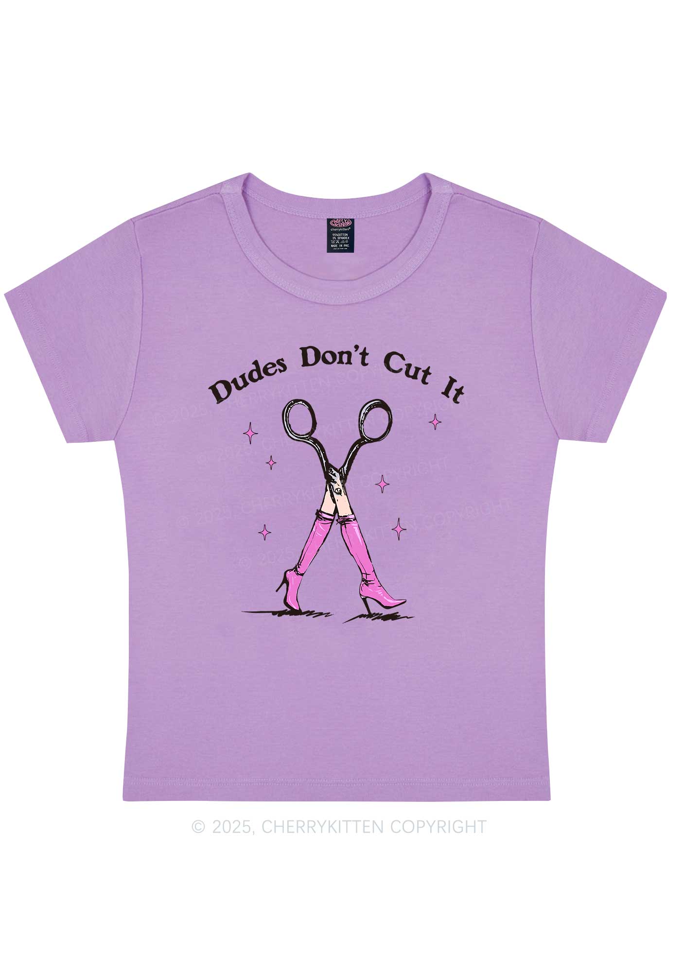 Dudes Dont Cut It Y2K Baby Tee Cherrykitten