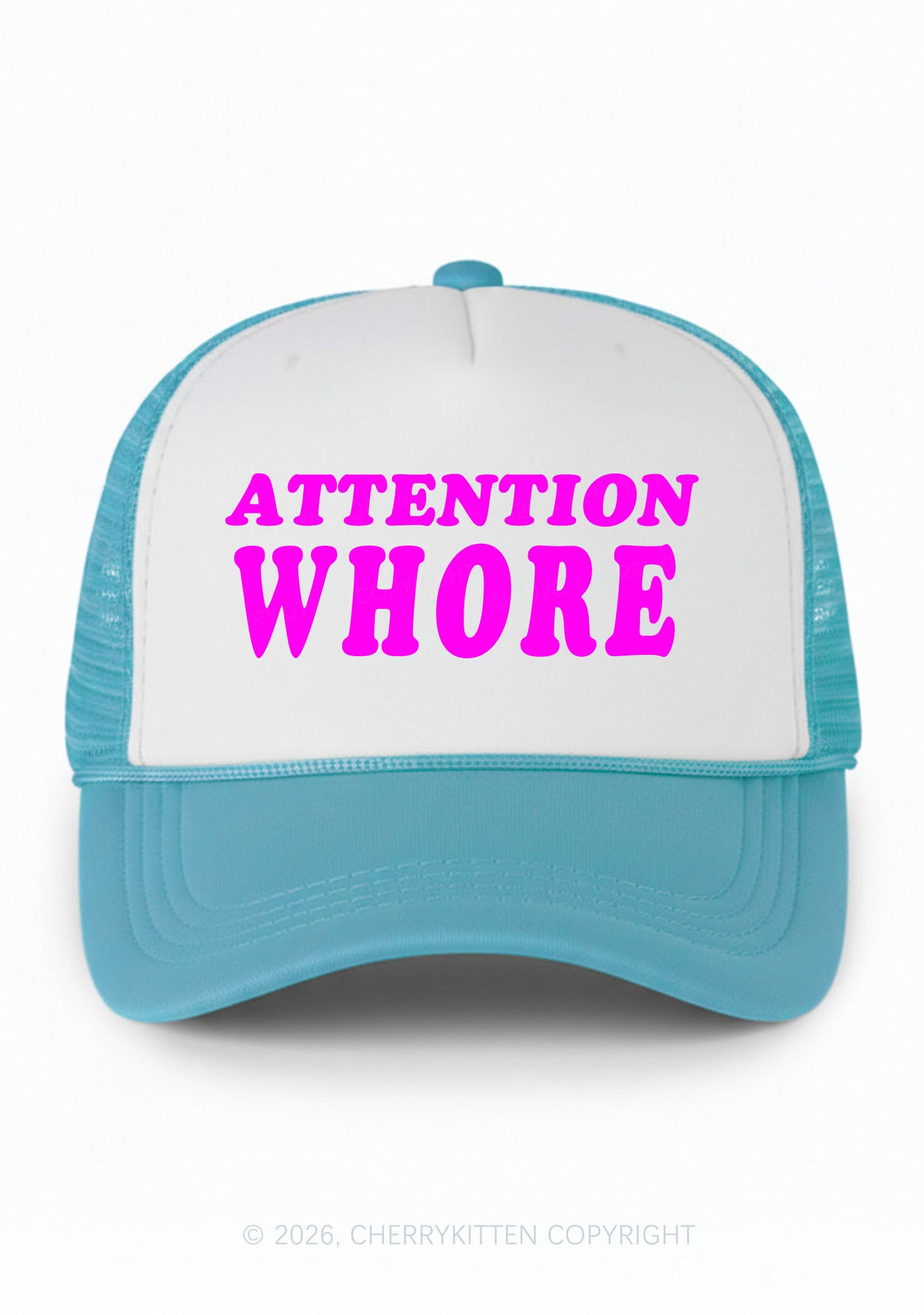 Attention Hore Y2K Colorblock Trucker Hat Cherrykitten