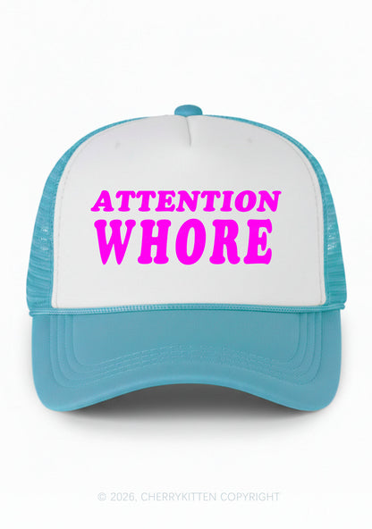 Attention Hore Y2K Colorblock Trucker Hat Cherrykitten