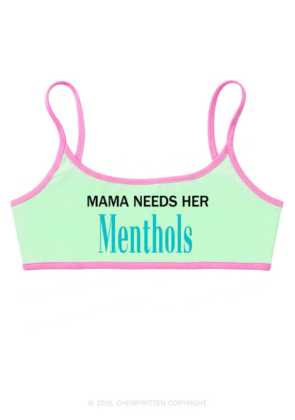 Mama Needs Her Menthols Y2K Super Crop Cami Cherrykitten