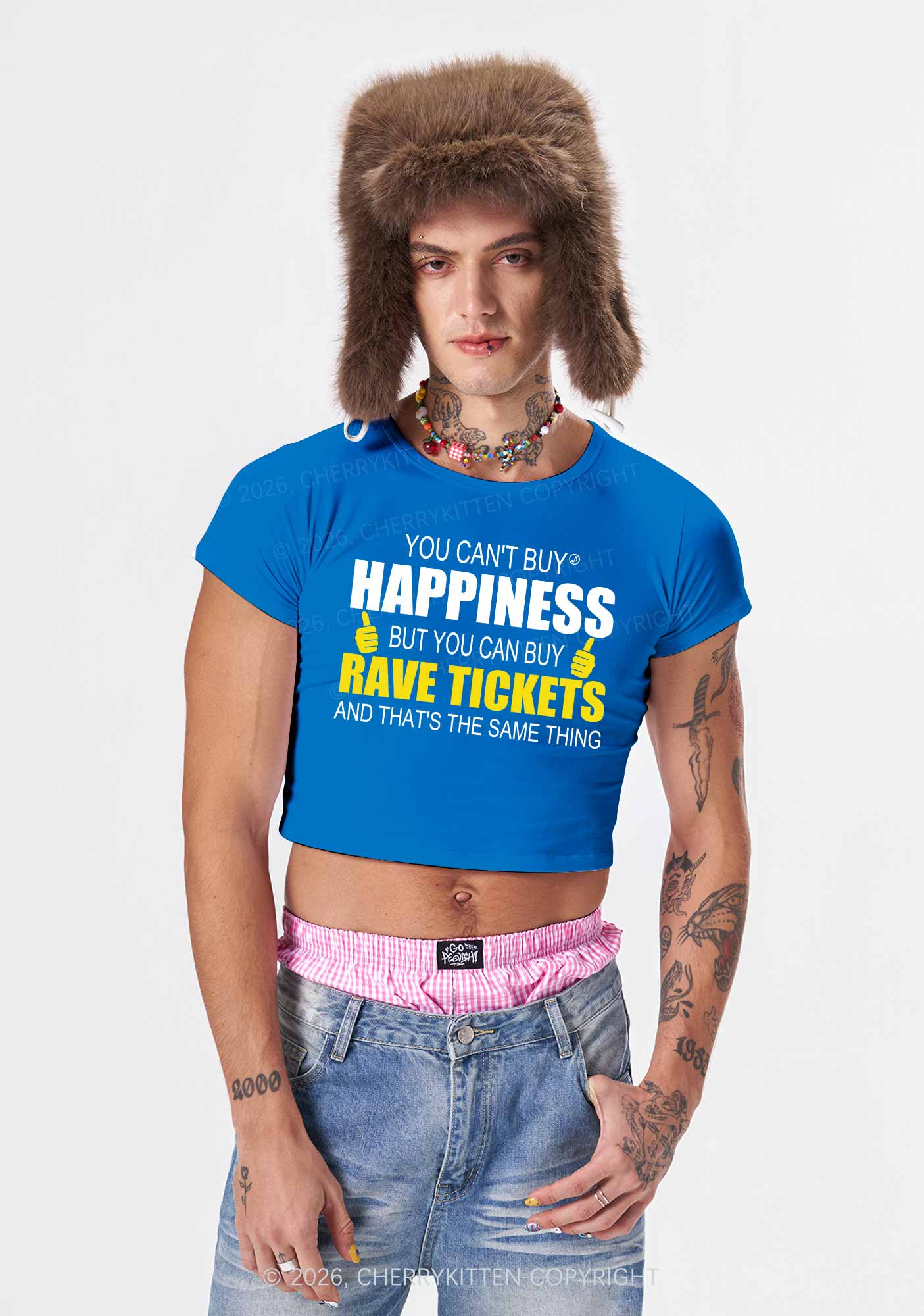 Happiness Rave Tickets Y2K Baby Tee Cherrykitten