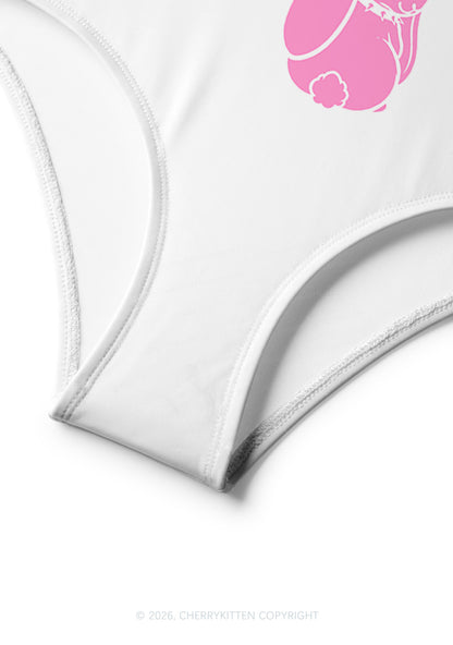 Yes Mommy Pink Bunny Y2K Print Bikini Set Cherrykitten