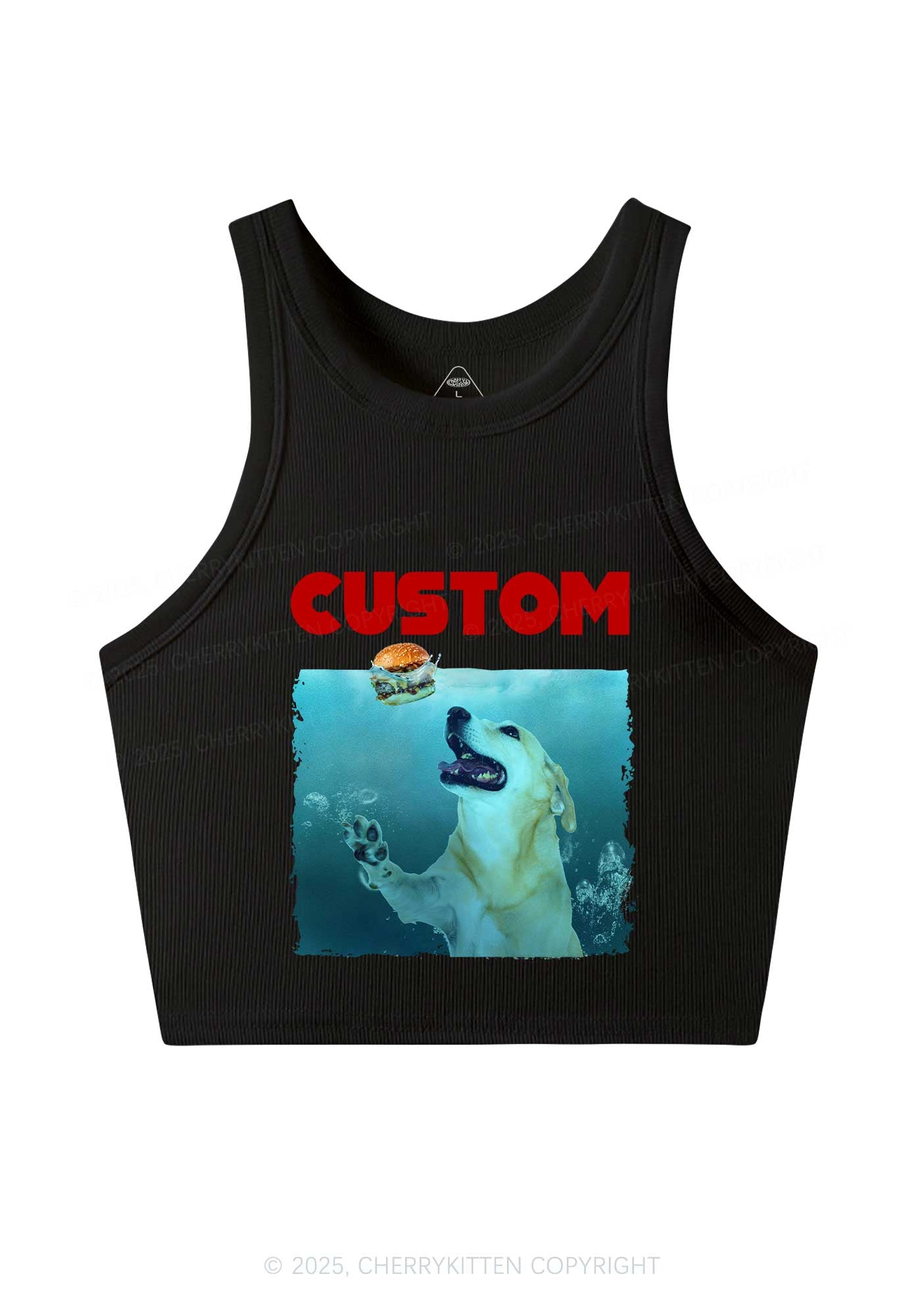 Custom Jowls Dog Y2K Crop Tank Top Cherrykitten