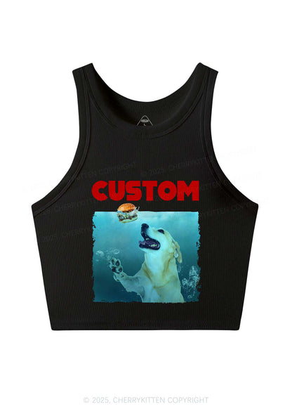 Custom Jowls Dog Y2K Crop Tank Top Cherrykitten