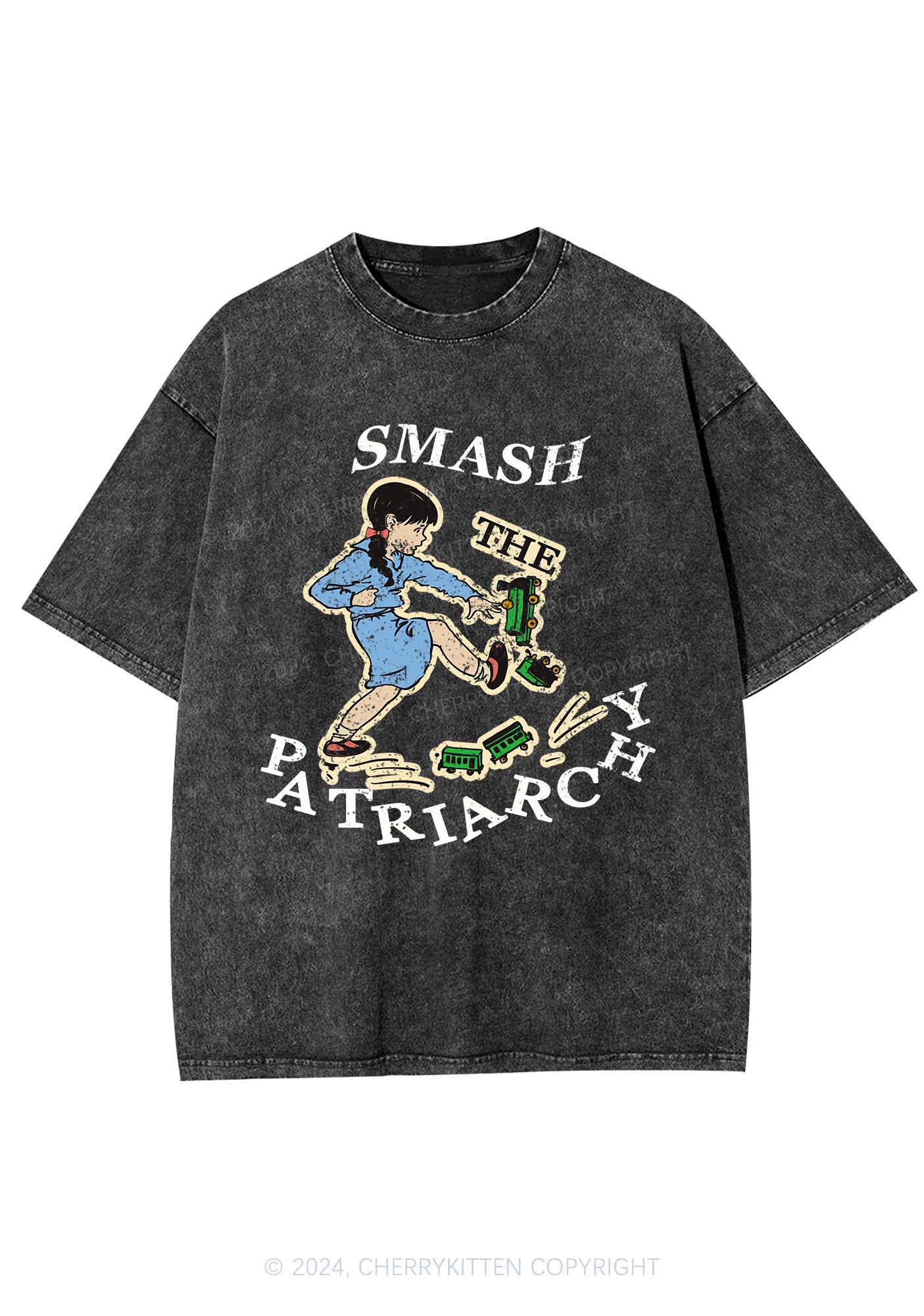 Smash The Patriarchy Y2K Washed Tee Cherrykitten
