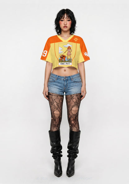 The Pet Y2K Crop Sport Jersey Shirts Cherrykitten