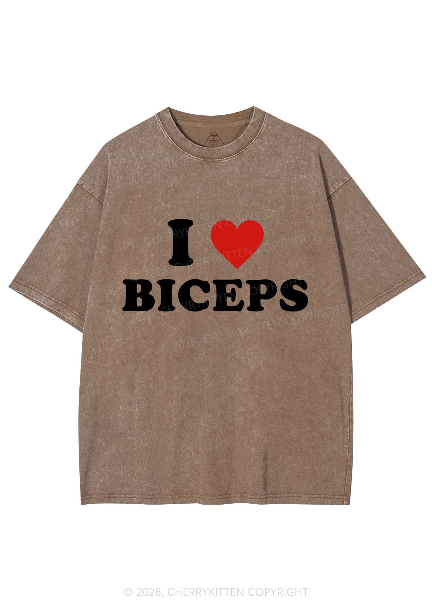 I Love Biceps Valentine's Day Y2K Shirts Washed Tee Cherrykitten