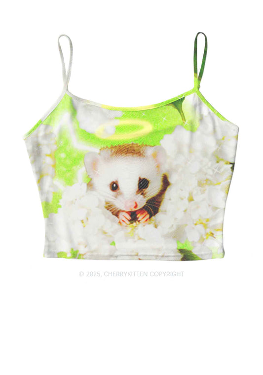 Flower Angel Ratz Y2K Mesh Cami Tank Cherrykitten