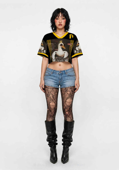 Sunglasses DJ Duck Y2K Crop Sport Jersey Shirts Cherrykitten