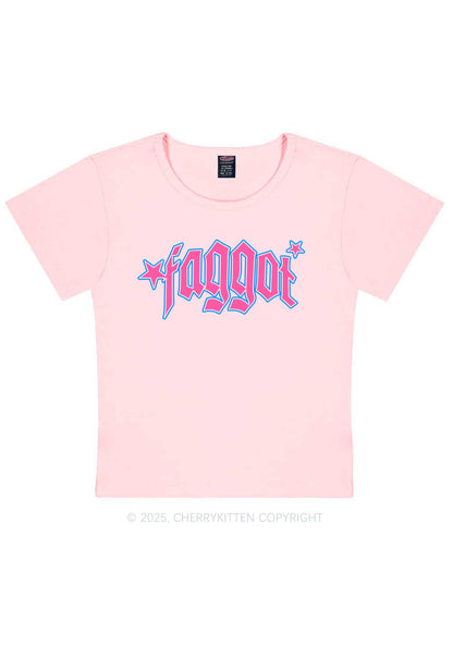 Faggot Stars Pride Y2K Baby Tee Cherrykitten