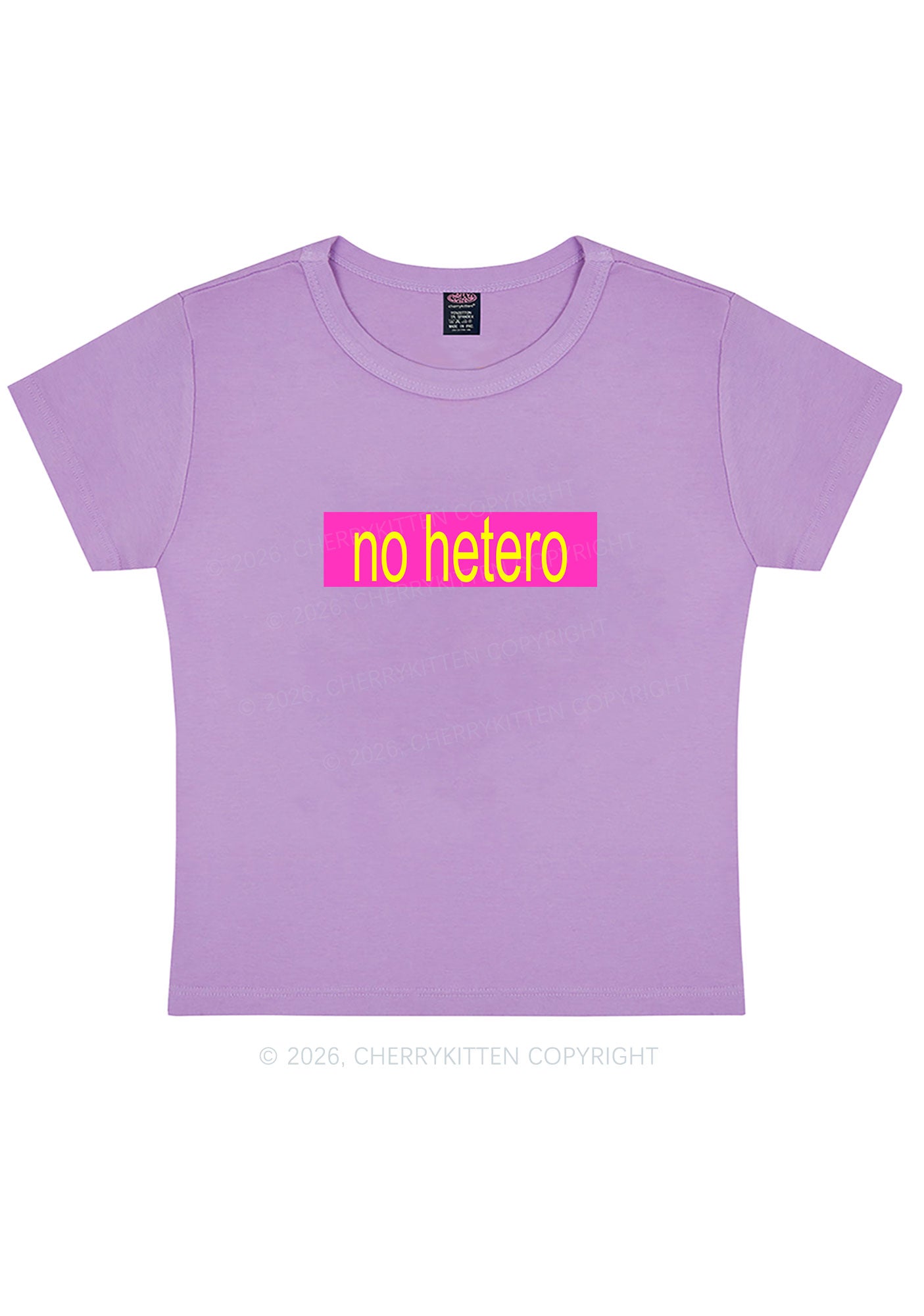 No Hetero Pride Y2K Baby Tee Cherrykitten
