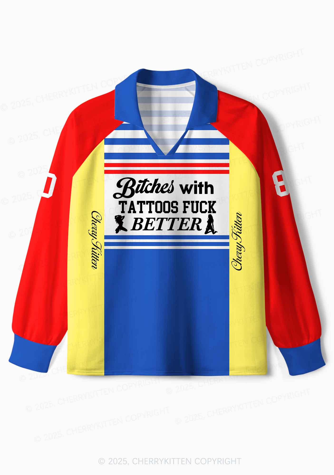 Custom Bxxches With Tattoos Fxxk Better Y2K Sport Long Sleeve Jersey Shirts Cherrykitten