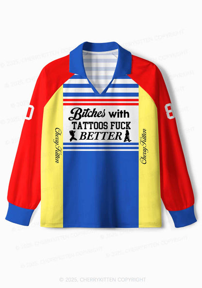 Custom Bxxches With Tattoos Fxxk Better Y2K Sport Long Sleeve Jersey Shirts Cherrykitten