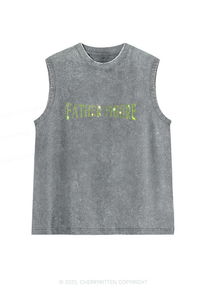 Rhinestone Father Figure Y2K Washed Muscle Tank Cherrykitten