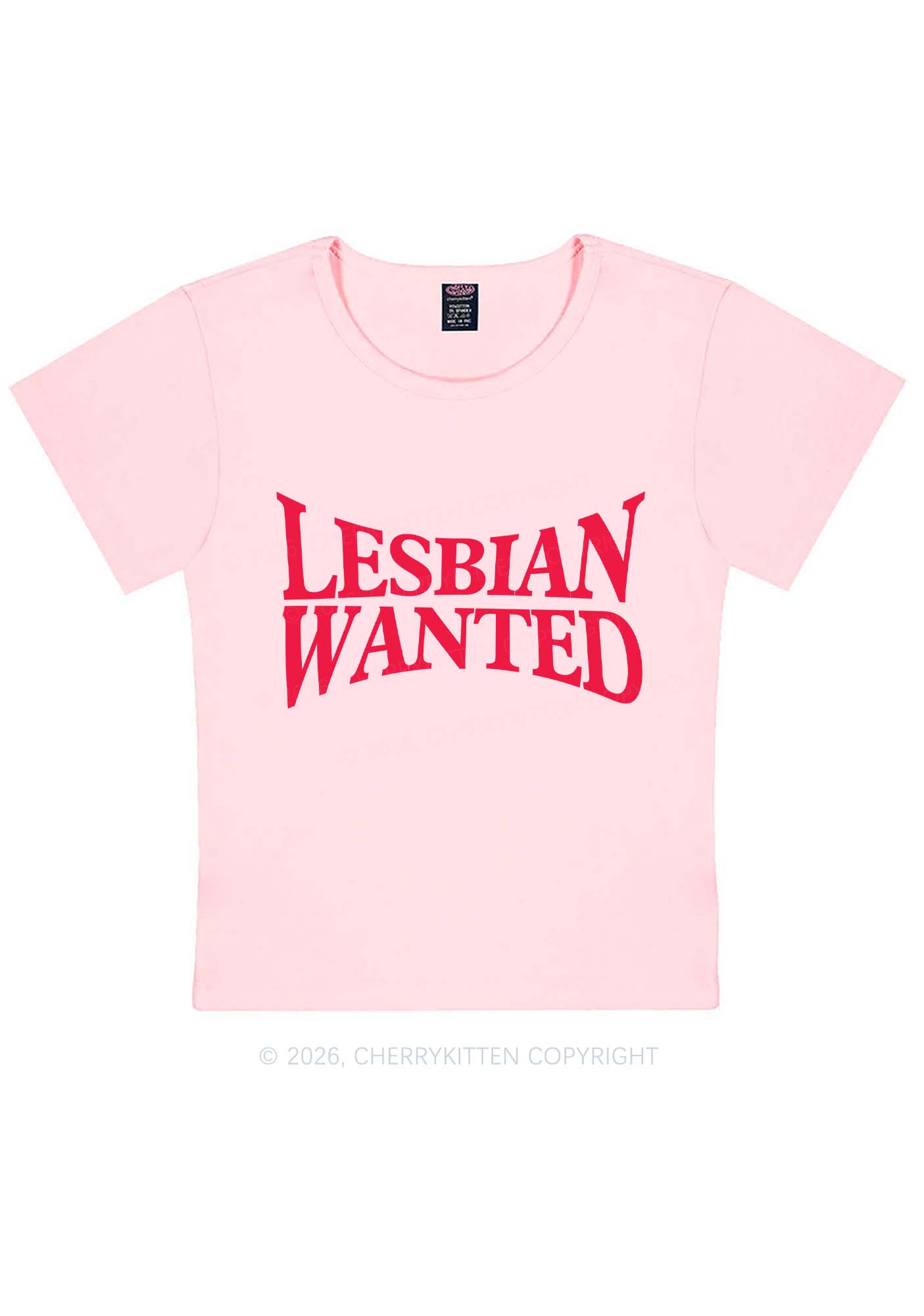 Lesbian Wanted Pride Y2K Baby Tee Cherrykitten