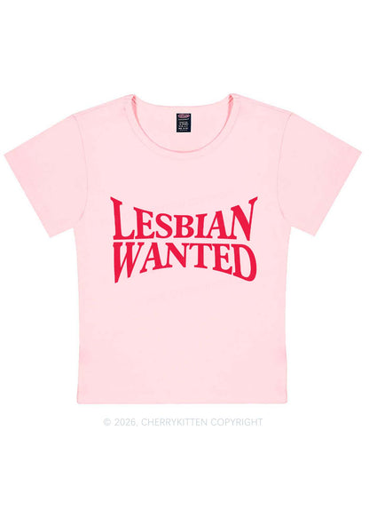 Lesbian Wanted Pride Y2K Baby Tee Cherrykitten