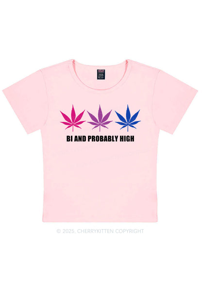 Bi Probably High Pride Y2K Baby Tee Cherrykitten