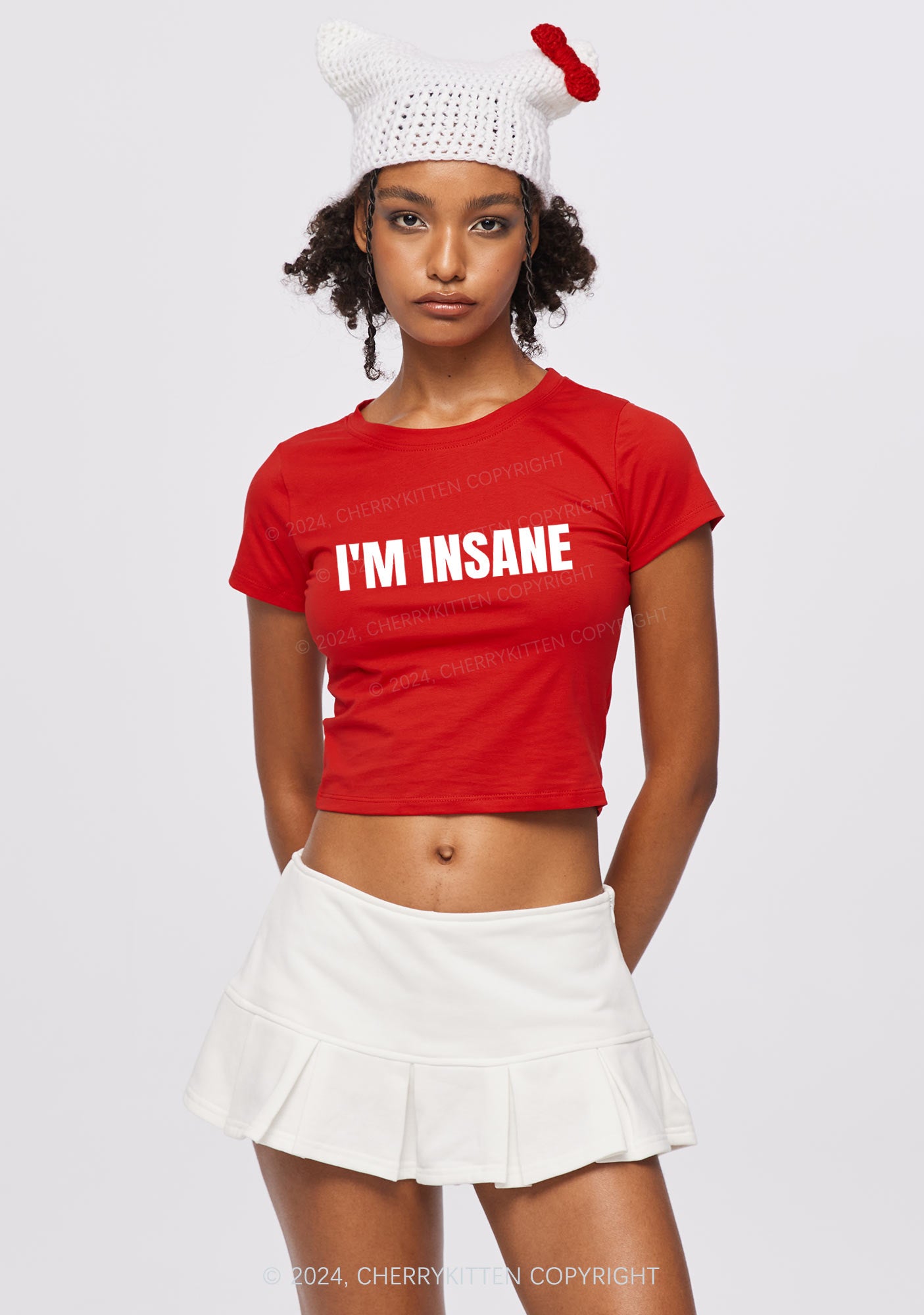 Im Insane Y2K Valentine's Day Baby Tee Cherrykitten