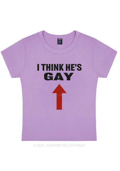 He Is Gay Y2K Baby Tee Cherrykitten