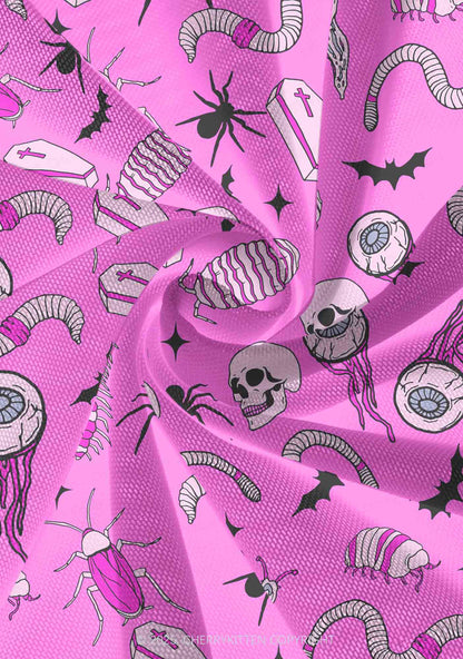 Halloween Goth Pink Party Y2K Print Mini Layered Skirt Cherrykitten