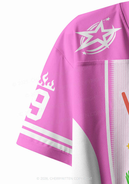 Rainbow K Pony Y2K Crop Sport Jersey Shirts Cherrykitten
