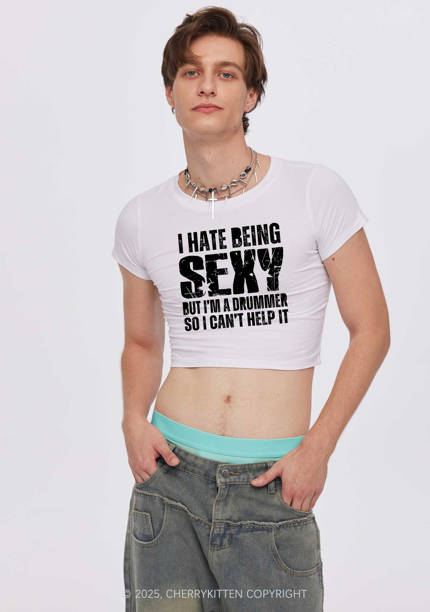 I Hate Being Sexy Y2K Baby Tee Cherrykitten