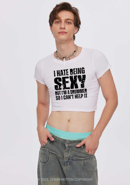 I Hate Being Sexy Y2K Baby Tee Cherrykitten