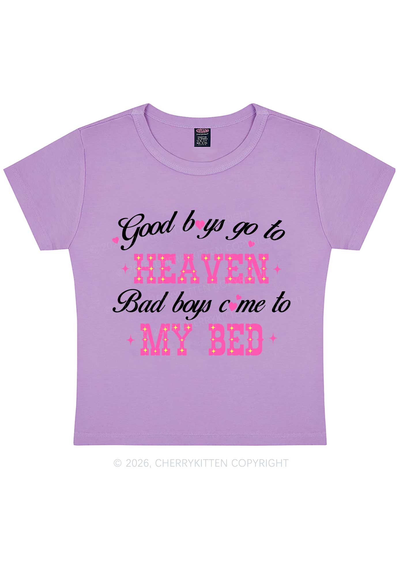 Bad Boys Come To My Bed Y2K Baby Tee Cherrykitten