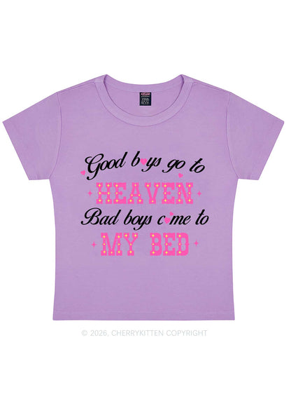 Bad Boys Come To My Bed Y2K Baby Tee Cherrykitten